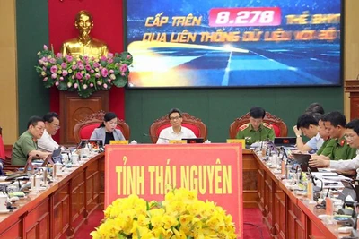 Phó Thủ tướng Vũ Đức Đam chủ trì hội nghị giao ban tại điểm cầu tỉnh Thái Nguyên.