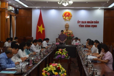 Quang cảnh buổi làm việc của Đoàn công tác Thanh tra Chính phủ tại tỉnh Bình Định.