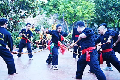 Một tiết mục trình diễn của môn phái Bình Định Gia.