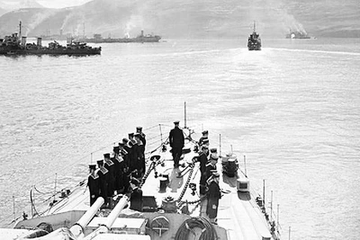 Đoàn tàu PQ-17 tại Hvalfjord trước khi khởi hành vào tháng 5/1942. Ảnh: TASS