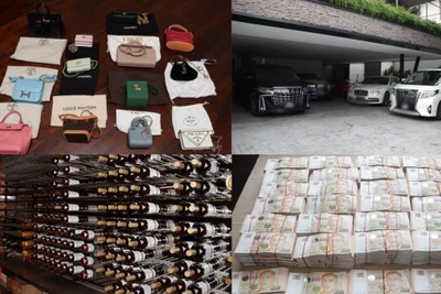 Hàng hóa xa xỉ và tiền mặt bị cảnh sát Singapore thu giữ trong cuộc đột kích. Ảnh: CHANEL NEWS ASIA