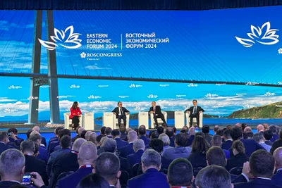 Tổng thống Putin tham dự Phiên toàn thể EEF 2024. (Ảnh: THÙY VÂN)