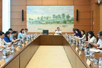 Quang cảnh phiên thảo luận ở tổ 13 chiều 22/5. (Ảnh: BÙI GIANG)