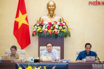 Chủ tịch Quốc hội Trần Thanh Mẫn phát biểu ý kiến tại phiên họp. (Ảnh: DUY LINH)