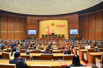 Quang cảnh phiên bế mạc Kỳ họp thứ 6, Quốc hội khóa XV sáng 29/11. (Ảnh: DUY LINH)