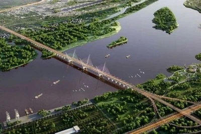 Phối cảnh cầu Tứ Liên.