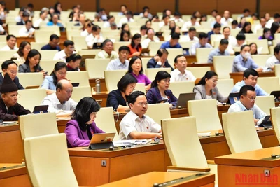 Các đại biểu Quốc hội tham dự phiên chất vấn và trả lời chất vấn ngày 4/11. (Ảnh: THỦY NGUYÊN)