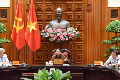 Thủ tướng Phạm Minh Chính chủ trì cuộc họp. (Ảnh: TRẦN HẢI)