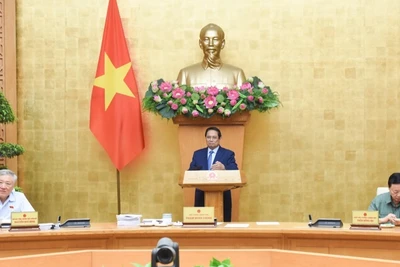 Thủ tướng Phạm Minh Chính chủ trì phiên họp Chính phủ về phân cấp, phân quyền, phân định thẩm quyền. (Ảnh: Trần Hải)