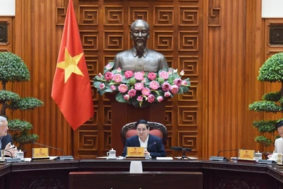 Bí thư Đảng uỷ Chính phủ, Thủ tướng Chính phủ Phạm Minh Chính chủ trì hội nghị (Ảnh: TRẦN HẢI)