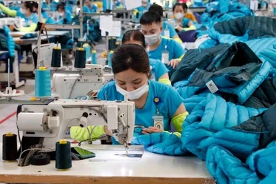 Dệt may Việt Nam duy trì thứ hạng cao trong xuất khẩu vào Hoa Kỳ. (Ảnh minh họa: TTXVN)