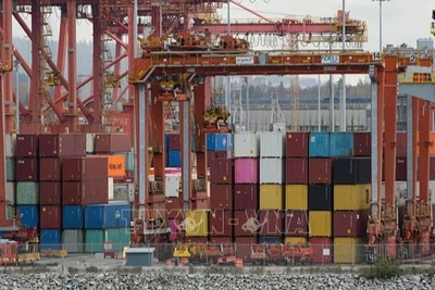 Cảng container hàng hóa tại Vancouver, British Columbia, Canada ngày 12/11/2024. (Ảnh minh họa: THX/TTXVN)