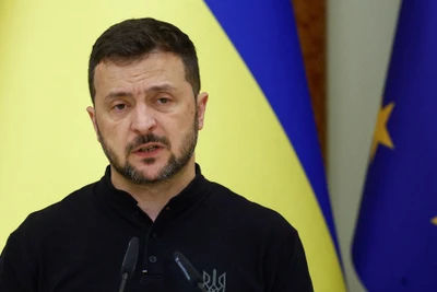 Tổng thống Ukraine Volodymyr Zelenskiy tham dự cuộc họp báo chung với Thủ tướng Hungary Viktor Orban tại Kiev, Ukraine, ngày 2/7/2024. (Ảnh: Reuters) 