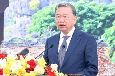 Tổng Bí thư Tô Lâm phát biểu tại Lễ phát động Tết trồng cây. (Ảnh: TTXVN)