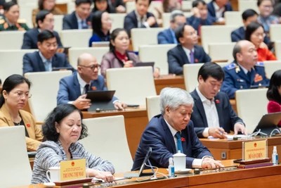 Quốc hội biểu quyết thông qua Luật Đất đai (sửa đổi). (Ảnh: DUY LINH) 