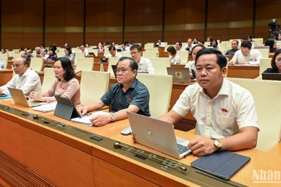 Các đại biểu tham dự phiên họp. (Ảnh: BÙI GIANG)