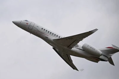 Một chiếc Dassault Falcon 6X tại Triển lãm hàng không Paris. (Ảnh minh họa: AFP/Getty Images) 
