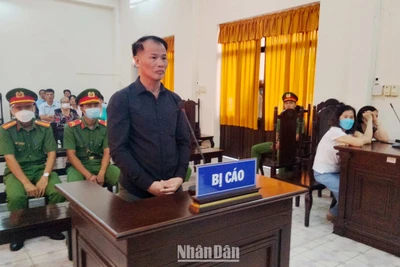 Bị cáo Nguyễn Chu Sâm tại phiên xét xử sơ thẩm của Tòa án nhân dân tỉnh Kiên Giang.