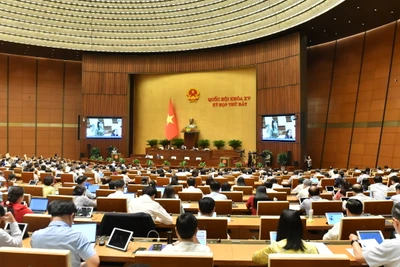 Quang cảnh phiên họp của Quốc hội chiều 23/5. (Ảnh: ĐĂNG KHOA) 