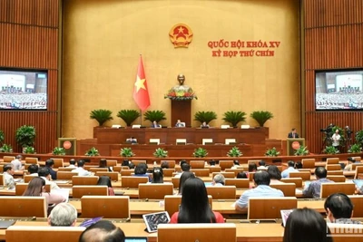 Quang cảnh phiên họp của Quốc hội, chiều 27/5/2025. (Ảnh: BÙI GIANG) 