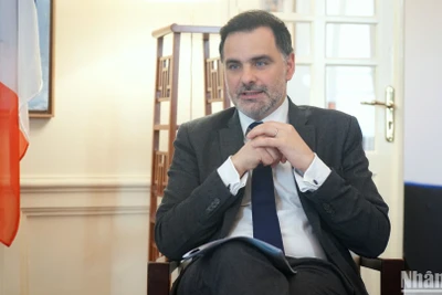 Bộ trưởng đặc trách Ngoại thương và người Pháp ở nước ngoài Laurent Saint-Martin. (Ảnh: TRUNG HƯNG)