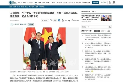 Báo Sankei đăng bài về chuyến thăm của Thủ tướng Ishiba đến Việt Nam.