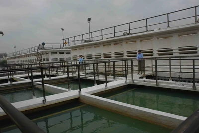 Dây chuyền xử lý nước sạch tại Công ty Nước sạch Hà Nội.