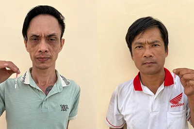 Đối tượng Huỳnh Trường Giang và Nguyễn Văn Gao (Từ trái sáng phải)