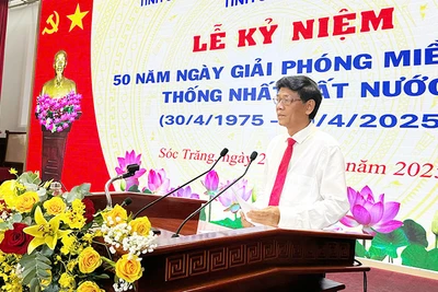 Bí thư Tỉnh ủy Sóc Trăng Lâm Văn Mẫn ôn lại truyền thống cách mạng hào hùng.