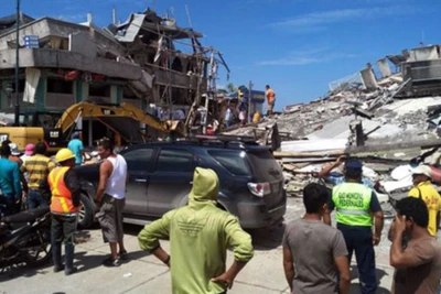 Ảnh minh họa: Trận động đất ở thành phố Chone, tỉnh Manabi, Ecuador, năm 2016. (Ảnh: Tân Hoa xã)