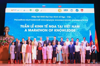 Lễ khai mạc Tuần lễ Kinh tế Nga tại Việt Nam diễn ra ở Hà Nội. (Ảnh Trung tâm Khoa học và Văn hóa Nga tại Hà Nội)