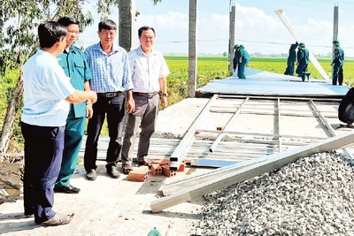 Căn nhà của hộ gia đình chính sách đang được xây cất tại Ấp 4, xã Phú Lợi, huyện Thanh Bình, tỉnh Đồng Tháp.