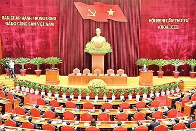 Kỳ họp Hội nghị lần thứ tư Ban Chấp hành Trung ương Đảng khóa XIII. (Ảnh ĐĂNG KHOA)