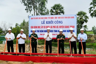 Lễ khởi công xây dựng cầu giao thông nông thôn HN2, tại xã Phú Lợi, huyện Giang Thành.