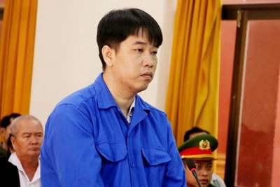 Bị cáo Phạm Quốc Khải tại phiên tòa sơ thẩm. 