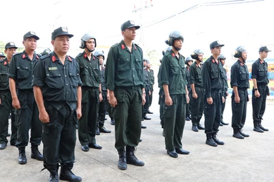 Đại đội Cảnh sát cơ động đóng trên địa bàn thành phố Phú Quốc.