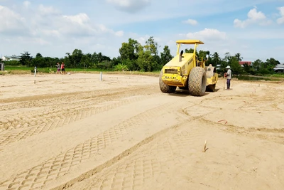 Dự án đường Hồ Chí Minh, đoạn qua địa bàn huyện Vĩnh Thuận, tỉnh Kiên Giang.