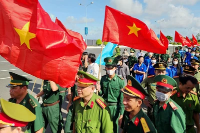 Lực lượng vũ trang, đoàn viên thanh niên tỉnh Kiên Giang diễu hành hưởng ứng Tháng hành động phòng, chống ma túy, Ngày Quốc tế phòng, chống ma túy và Ngày toàn dân phòng, chống ma túy (26/6) năm 2023. 