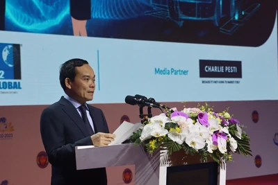 Phó Thủ tướng Trần Lưu Quang phát biểu ý kiến tại hội nghị.