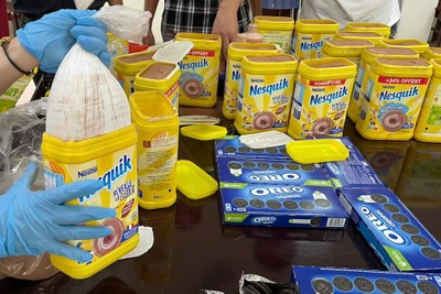 Số ma túy cất giấu tinh vi trong hộp cacao vận chuyển từ Pháp về Việt Nam do Chi cục Hải quan bắc Hà Nội thu giữ.