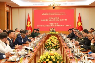 Quang cảnh buổi tiếp. (Ảnh: Cổng thông tin Bộ Quốc phòng)