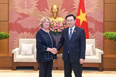 [Ảnh] Chủ tịch Quốc hội Vương Đình Huệ tiếp Chủ tịch Nhóm Nghị sĩ hữu nghị Pháp-Việt Nam 