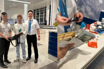 Anh Ch. vui mừng khi nhận lại tài sản để quên tại sân bay Nội Bài.