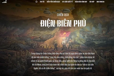 Giao diện Trang thông tin đặc biệt Chiến dịch Điện Biên Phủ trên Báo Nhân Dân.