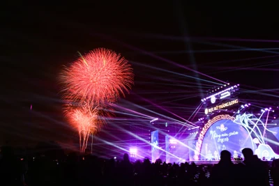 [Ảnh] Pháo hoa rực rỡ trên bầu trời Hà Nội, đón mừng năm mới Ất Tỵ 2025