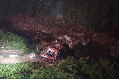 Hiện trường vụ tai nạn. (Ảnh: Ủy ban An toàn giao thông quốc gia cung cấp)