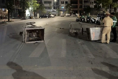 Hiện trường nơi chị Y. gặp nạn. 