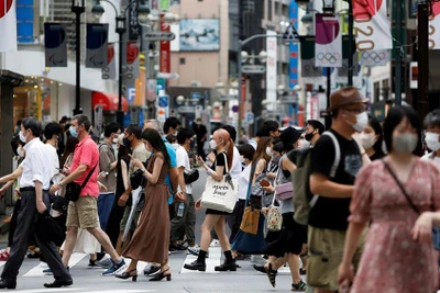 Khu mua sắm Shibuya tại Tokyo, tháng 8/2021. (Ảnh: Reuters)