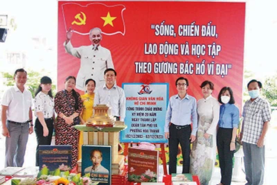 Mô hình “Không gian văn hóa Hồ Chí Minh” tại phường Hòa Thạnh là điểm sinh hoạt của cán bộ, công chức, viên chức, người lao động và nhân dân. (Ảnh tư liệu)