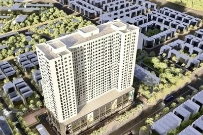 Phối cảnh Dự án nhà ở xã hội tại ô đất NO1 khu đô thị Hạ Đình (xã Tân Triều, huyện Thanh Trì, Hà Nội) được khởi công vào tháng 12/2024.